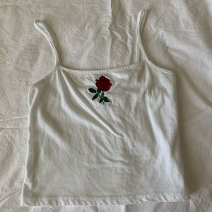 white tank with a rose from brandy melville